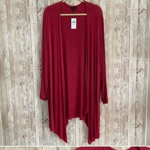J Jill Wearever Collection open front cardigan Raspberry Red 3X NWT